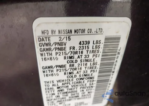 2015 Nissan Rogue Select S z USA, uszkodzony, nr VIN JN8AS5MT7FW656920